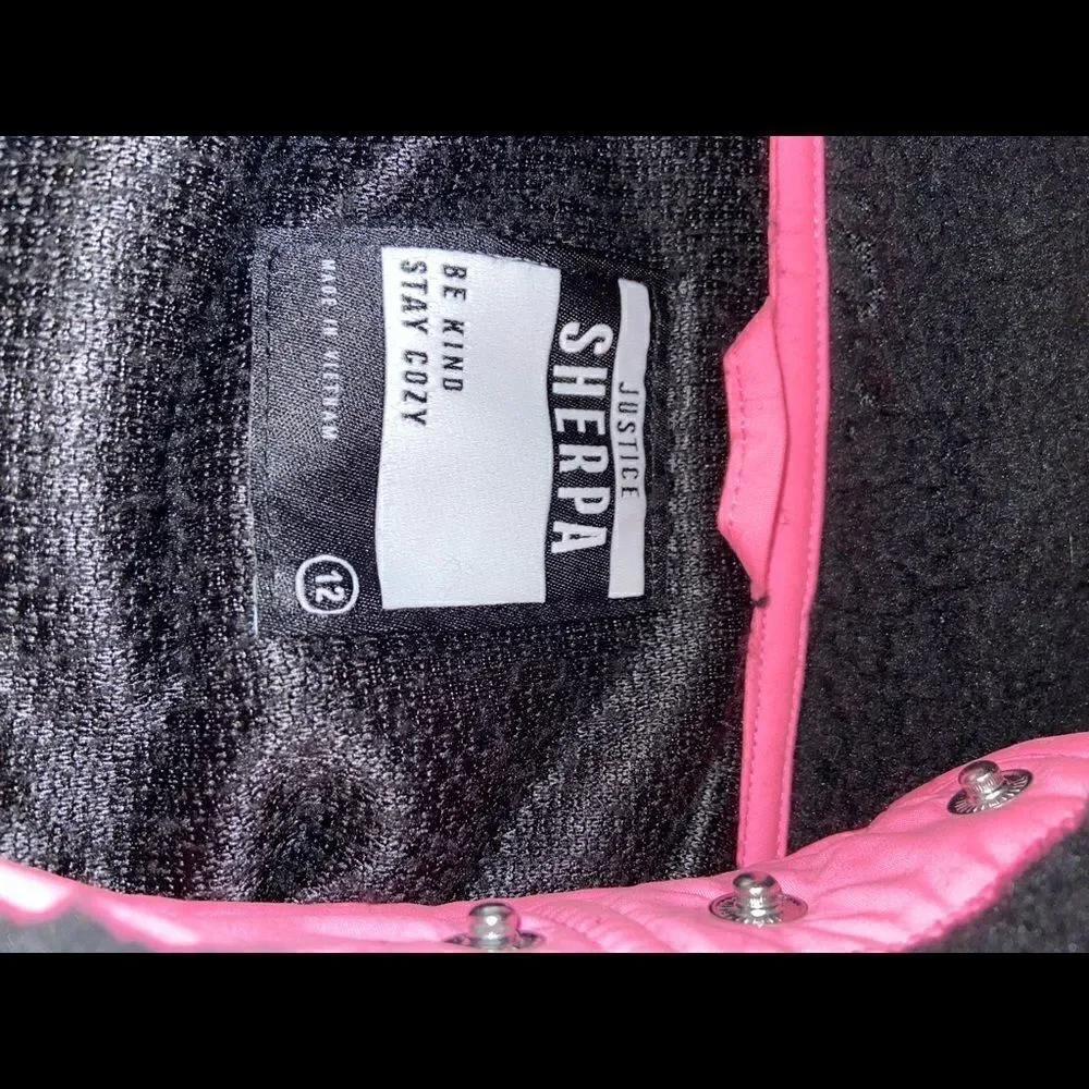 Justice 3/4 button up Sherpa fleece